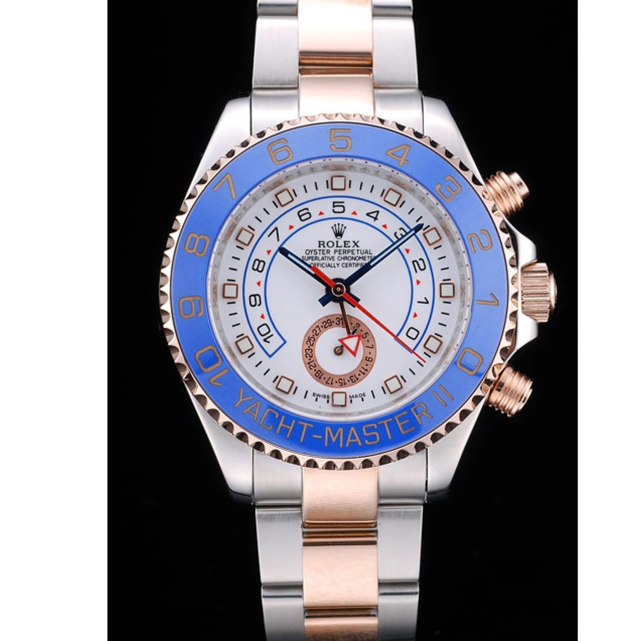 MiroTime 0809 Rolex Yachtmaster Blue Ceramic Bezel White Dial Watch